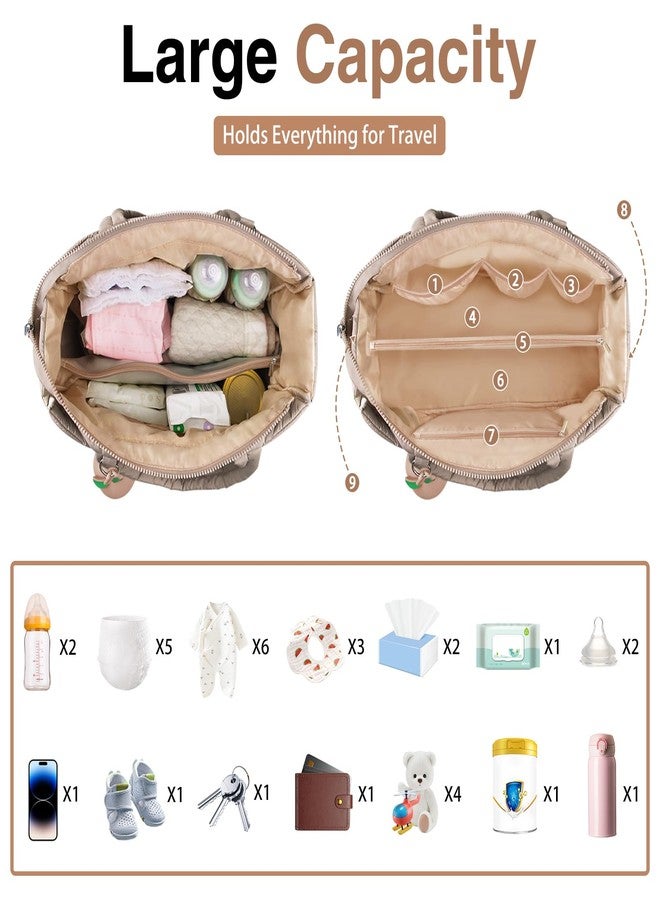 KUBYA Diaper Bag Tote, Puffer Quilted Baby Diaper Tote Bags Crossbody Hospital Travel Large Mommy Bag, with Silicone Pacifier Case - Image 2